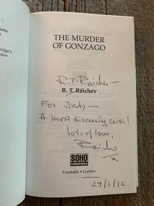 SIGNED - The Murder of Gonzago by R.T. RAICHEV (2012, Hardcover) -1st ed. - Picture 1 of 12