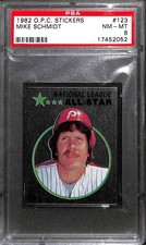 1982 O-Pee-Chee Stickers #123 Mike Schmidt PSA 8 17452052