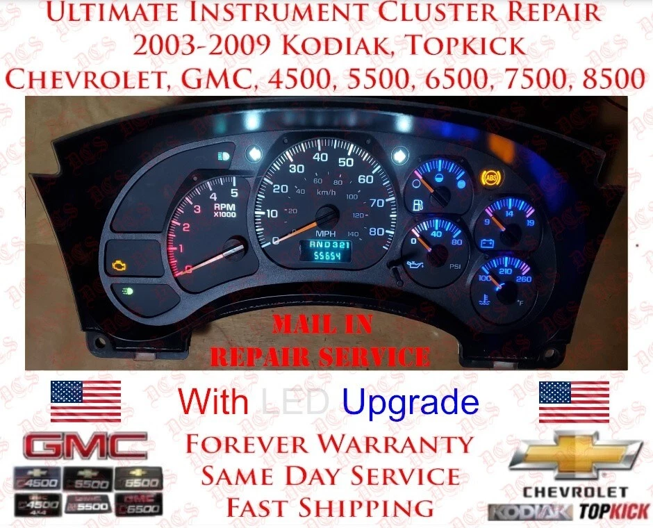 03-09 TOPKICK / KODIAK INSTRUMENT CLUSTER ULTIMATE REPAIR SERVICE CHEVROLET GMC - Image 1 of 4
