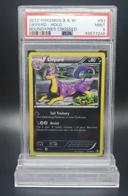 POKEMON PSA 9 MINT Liepard  HOLO 91/149 B&W BOUNDARIES CROSSED 2012 Black White - Image 1 of 2