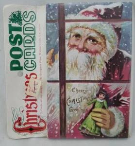 Paquete de 25 tarjetas postales vintage de Santa Claus alegres saludos navideños sin usar - Imagen 1 de 3