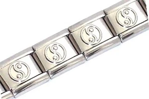 Italian Charms B3 SHINY STARTER BRACELET Yin Yang - Picture 1 of 1