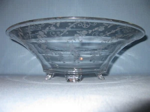 ELEGANTE CUENCO DE CRISTAL GRABADO, PATAS, GRANDE - Imagen 1 de 12