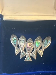 Navajo 925 Sterling Silver Fish Vintage Jewelry Pin 11.6 GRAMS 1928 Signed MR - Picture 1 of 11