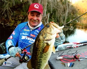 SHAW GRIGSBY SIGNED 8x10 PHOTO FAMOUS CELEBRATED FISHERMAN FISHING BECKETT BAS - Picture 1 of 2