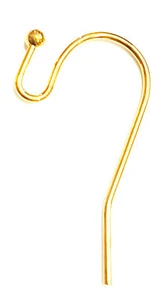 144 x Gold French Ear Wire - Shepherds Hook - Open Loop - Brass Base Nickel Free - Picture 1 of 2