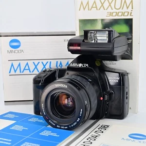Minolta Maxxum Dynax 3000i AF 35-80mm f4-5.6 35mm Film Camera Kit Tested Bundle - Picture 1 of 22