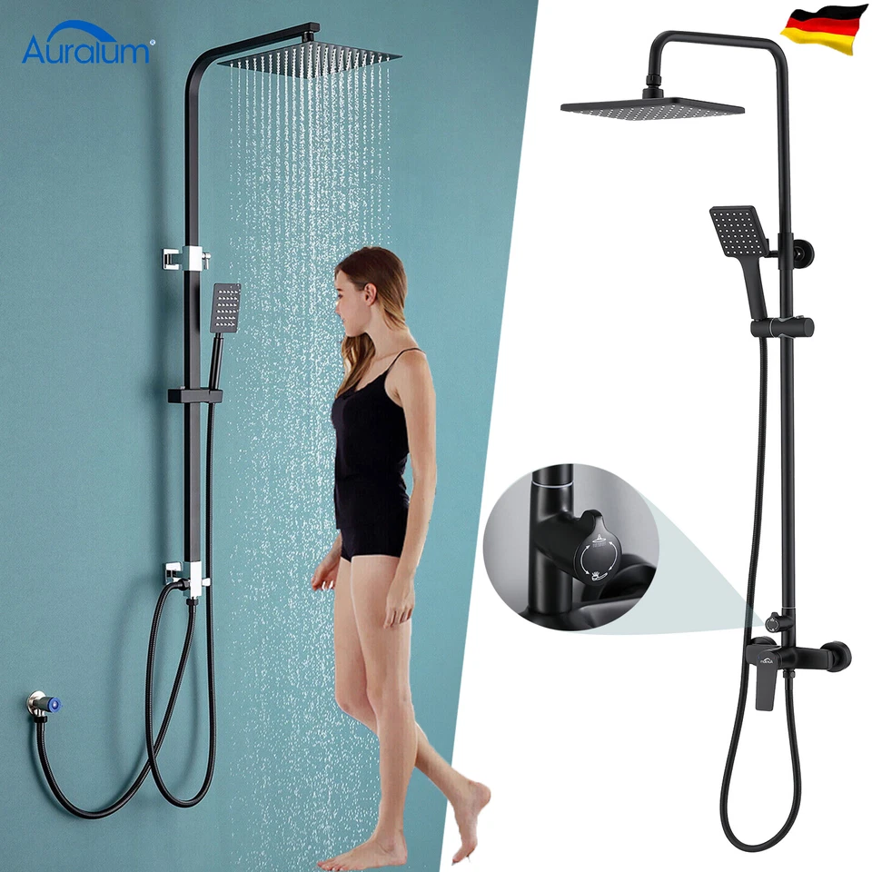 Edelstahl Duschsystem Regendusche Duscharmatur Massage Duschset mit Handbrause - Bild 1 von 1