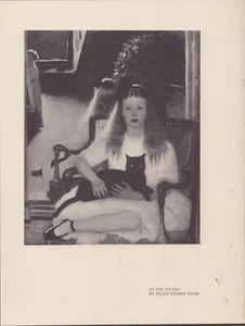 Vintage Art Print - In The Studio - By Ellen Emmet Rand - (Girl With Cat) - 1916 - Picture 1 of 1
