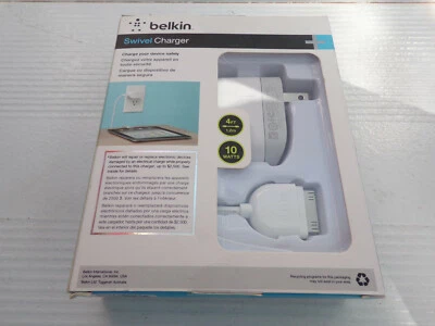 Belkin Swivel Charger + Cable for iPHONE, iPAD, iPOD 10W, 4ft 12m WHT - Image 1 of 3