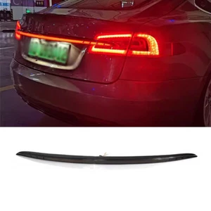 Carbon Fiber LED Trunk Tail Light Brake Lamp Signal For Tesla Model S 2012-2025 - Picture 1 of 7