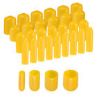 40pcs Round Rubber End Caps 1/8" 1/4" 3/8" 1/2" Yellow Screw Thread Protectors