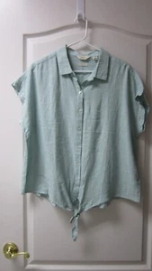 New Weatherproof Vintage Linen Blend Button Up Shirt Women's Size L - Picture 1 of 12