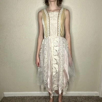 Chasing Fireflies Pink White Lace Pixie Fairy Dress Up Costume Girls Size 14 - Image 1 of 4