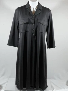 NUEVO Vestido Gretchen Scott Alli Ponte Uptown Niña Mujer Grande Negro Botón Frontal - Imagen 1 de 24
