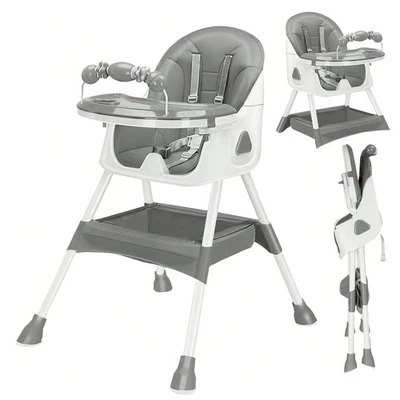 UBRAVOO Foldable Baby High Chair 6 Months Plus, With Large Antislip Pad & Toyrac
