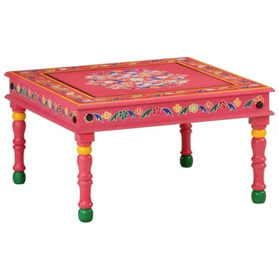Coffee Table Pink Solid mango wood Medium Decorative Inlays - Image 1 of 4