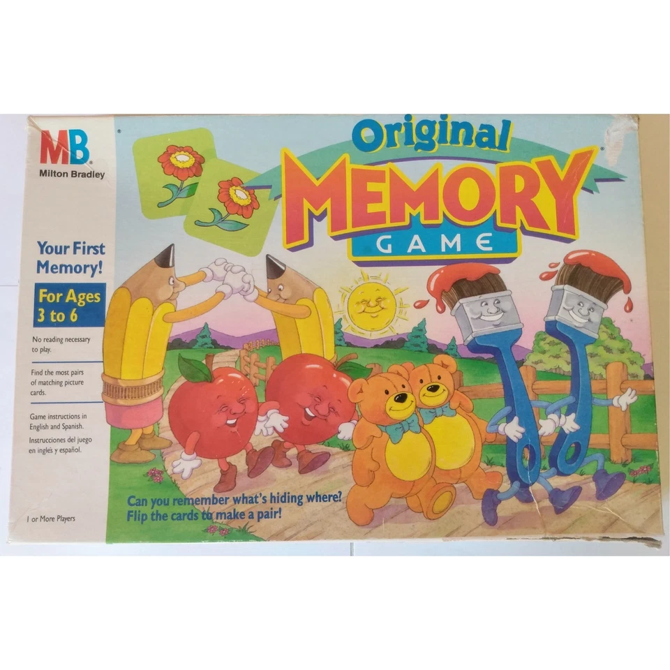 1990 Milton Bradley Original Memory Game 68/72 pieces Vintage Kids Game  - Image 1 of 4