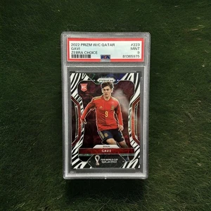 2022 Panini Prizm World Cup Spain RC Gavi Zebra Choice Prizm PSA Mint 9 - Picture 1 of 2