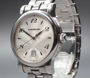 Montblanc Star Date Ref.7189 QZ Silver Dial SS Bracelet Men's Watch Swiss JAPAN - Bild 1 von 11
