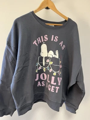 Peanuts Snoopy Women’s Sweatshirt Christmas This Is As Jolly As I Get Size XXL - Image 1 of 3