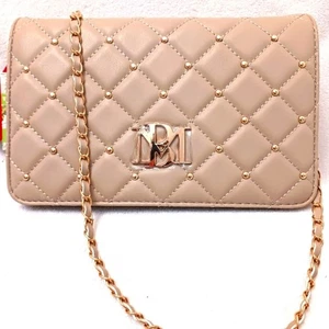 Badgley Mischka Beige Crossbody Rautensteppung Geflochten Kettenriemen Elegant Chic - Bild 1 von 12