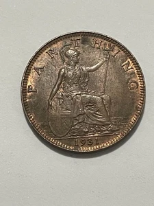 👀GREAT BRITAIN 1931 FARTHING COIN HIGH GRADE SCARCE THUS 👀 - Picture 1 of 2