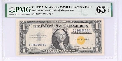 1935A $1 North Africa Silver Certificate PMG 65 EPQ - Image 1 of 2