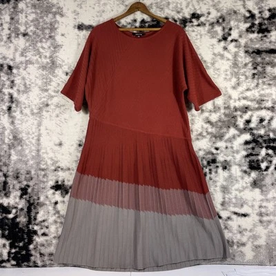 Vestido Misook para mujer talla pequeña texturizado manga larga media rayón mini tejido Foto 1 de 4