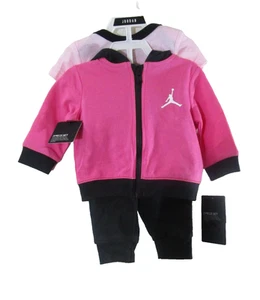 NWT Nike Jordan Jumpman Infant Girls 3-Piece Outfit Set 6M Black/Pinksicle $55 - Picture 1 of 2