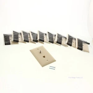 Pass & Seymour TPTELTV-I Ivory 1-Gang Phone Jack Coax Unbreakable Wallplate 10pc - Afbeelding 1 van 5