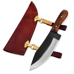 Mittelalter Arbeitsmesser Kelten Wikinger Hartholz Lederscheide MAQ1710 - Bild 1 von 5