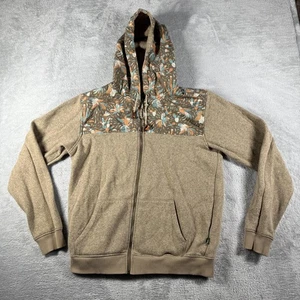 Howler Bros Hoodie Herren mittelbraun Blumenpasse durchgehender Reißverschluss Sweatshirt Jacke - Bild 1 von 13