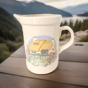 Vintage Keramik Krug Landhaus und Gänse Enten der kreative Kreis creme beige  - Bild 1 von 12