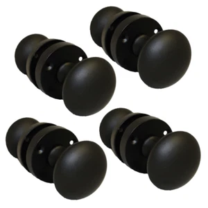 Modern Matt Black Round Rose Door Knobs Sleek & Stylish Internal Handles 4 Pairs - Picture 1 of 13