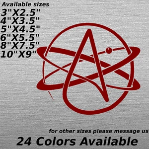 PAIR Atheism Decal sticker Logo Anti_religion evolution Darwinism Belief Science - Picture 1 of 1