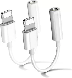 2x Kopfhörer Adapter für iPhone 14/13/12/11/XR/X/8 AUX Kabel auf 3.5mm Klinke - Bild 1 von 5