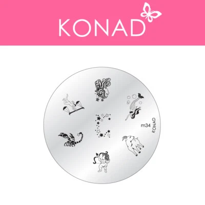 Original KONAD ® Stamping Nailart Design Schablone Image Plate - M34 - Bild 1 von 3