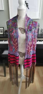 🤍 ETRO Tuch Stola 100% Leinen 35 x 150 cm - Bunt - Neuwertig🤍 - Bild 1 von 15