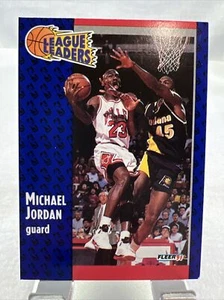 Michael Jordan 1991-92 Fleer #220 League Leaders Chicago Bulls NBA Card NM-M - Picture 1 of 11