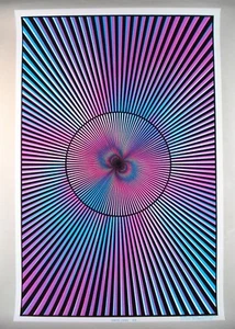 Vintage Samt INNERE ZONK Schwarzlicht Poster beflockte Spirale Funky Enterprises Neu aus altem Lagerbestand - Bild 1 von 5