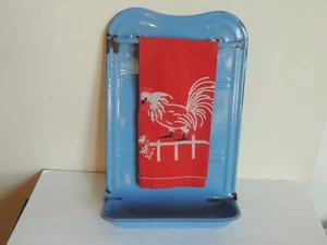 Französischer Vintage Emaillegeschirr Utensilienständer Blau Emaille Wand Handtuchhalter Küche Bad - Bild 1 von 10