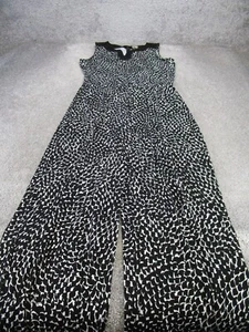Chico'S Jumpsuit Womens 2 Cobblestone Swirl Stright Leg Sleeveless NEW - Picture 1 of 12