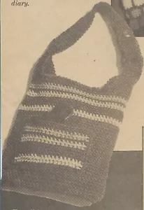 vintage, Pocket Tote Bag crochet pattern instructions - Picture 1 of 1