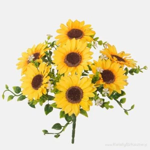 12 Zoll (30 cm) hoch gemischt Sonnenblumenbusch Kunstseide Blumen Pflanze/Strauß - Bild 1 von 2