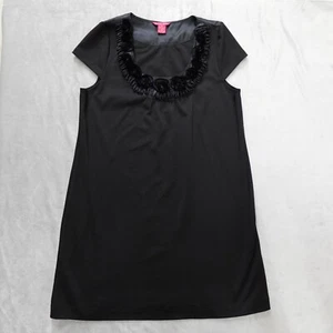 Sunny Leigh Black Dress Women’s 14P Black Rose Neckline Whimsigoth Witchy Emo - Picture 1 of 17