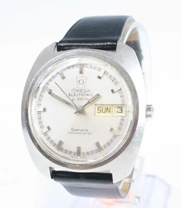 *NEU KRISTALL Vintage Omega Geneve Chronometer, elektronisch, mit Tag + Datum ~ 1970 - Bild 1 von 17