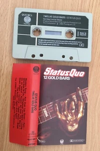 🌟STATUS QUO🌟CASSETTE ALBUM🌟12 GOLD BARS🌟POP🌟1980S🌟ROCK🌟UK🇬🇧SELLER - Picture 1 of 8