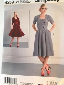 SIMPLICITY 8259 MISSES KLEID MUSTER - GRÖSSEN 8-16 - UNGESCHNITTEN - Bild 1 von 2