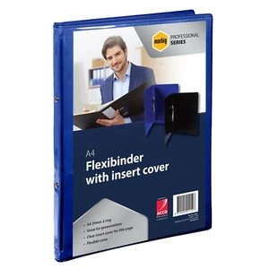 NEW Marbig Flexibinder 2 Ring 20mm A4 Clear Cover Blue Bulk 18 - Picture 1 of 1